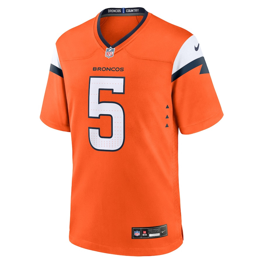 Alternative view of Baron Browning 5 Denver Broncos Team Game Men Jersey - Orange JS4119 nicesnker