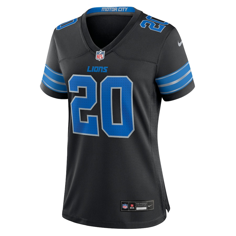 Alternative view of Barry Sanders 20 Detroit Lions Women's 2nd Alternate Retired Player Game Jersey - Black JS7528 nicesnker