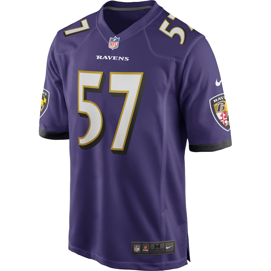 Alternative view of Bart Scott 57 Baltimore Ravens Men Game Retired Jersey - Purple JS4166 nicesnker