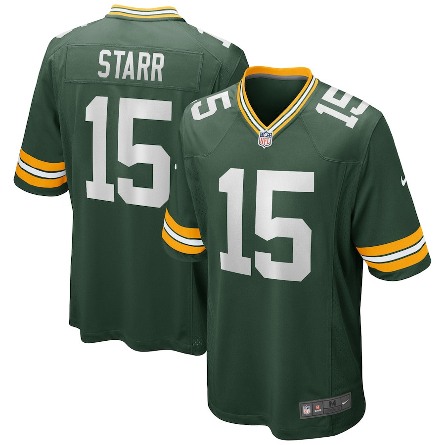 Bart Starr 15 Green Bay Packers Men Game Retired Jersey - Green JS3755 nicesnker