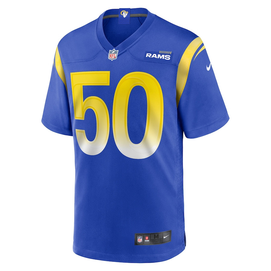 Alternative view of Beaux Limmer 50 Los Angeles Rams Team Game Men Jersey - Royal JS3390 nicesnker