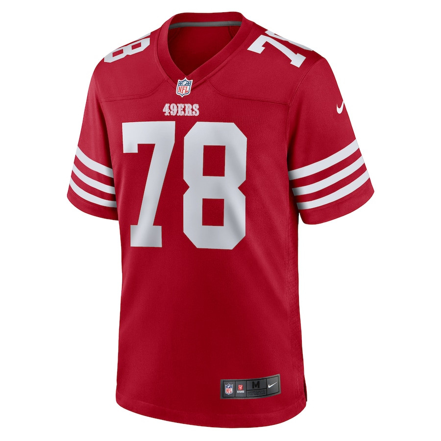 Alternative view of Ben Bartch 78 San Francisco 49ers Game Men Jersey - Scarlet JS5214 nicesnker
