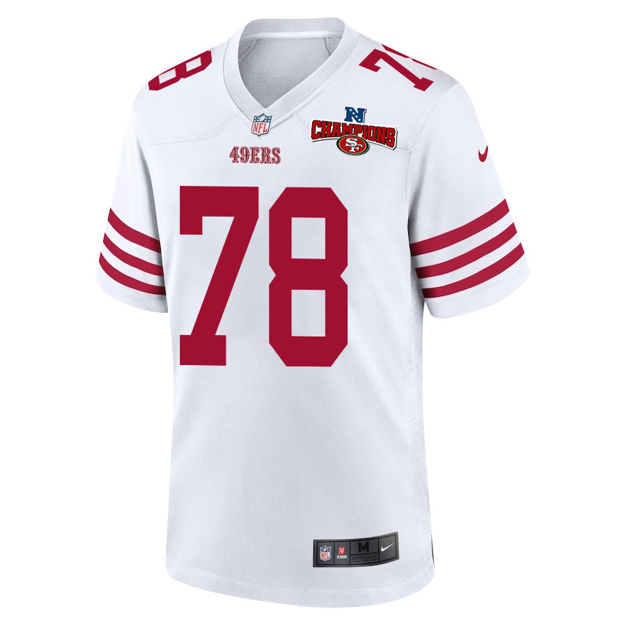 Alternative view of Ben Bartch 78 San Francisco 49ers NFC Champions Patch Game Men Jersey - White JS4203 nicesnker