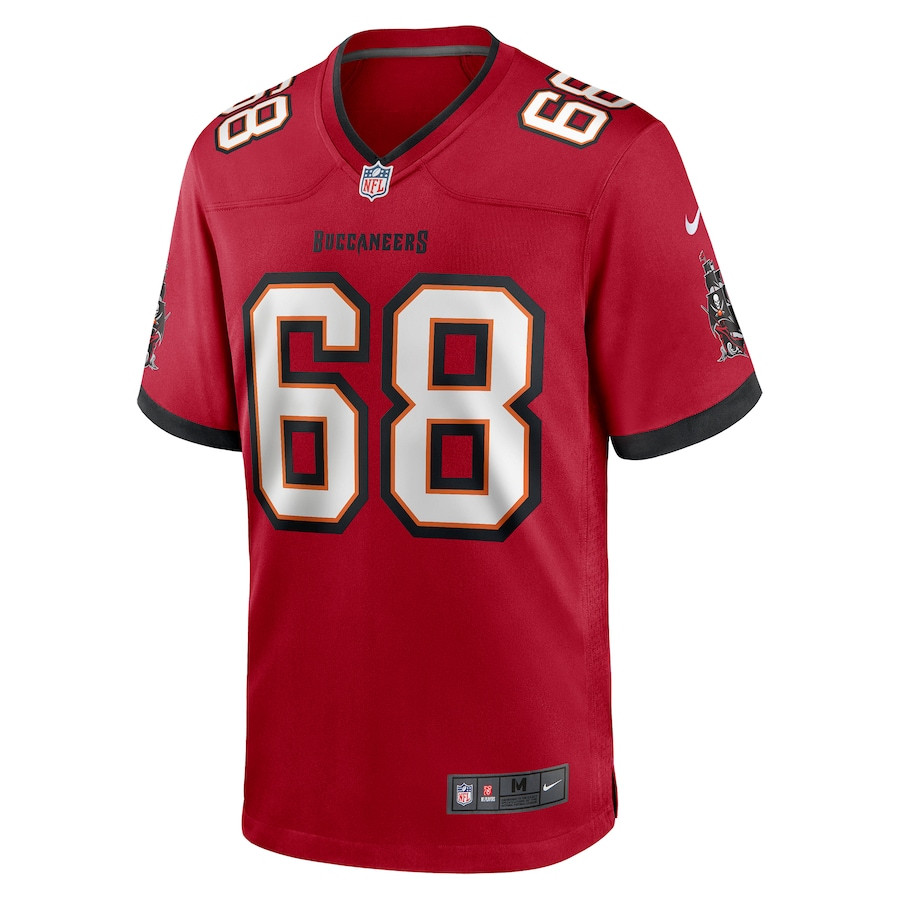 Alternative view of Ben Bredeson 68 Tampa Bay Buccaneers Game Men Jersey - Red JS2183 nicesnker