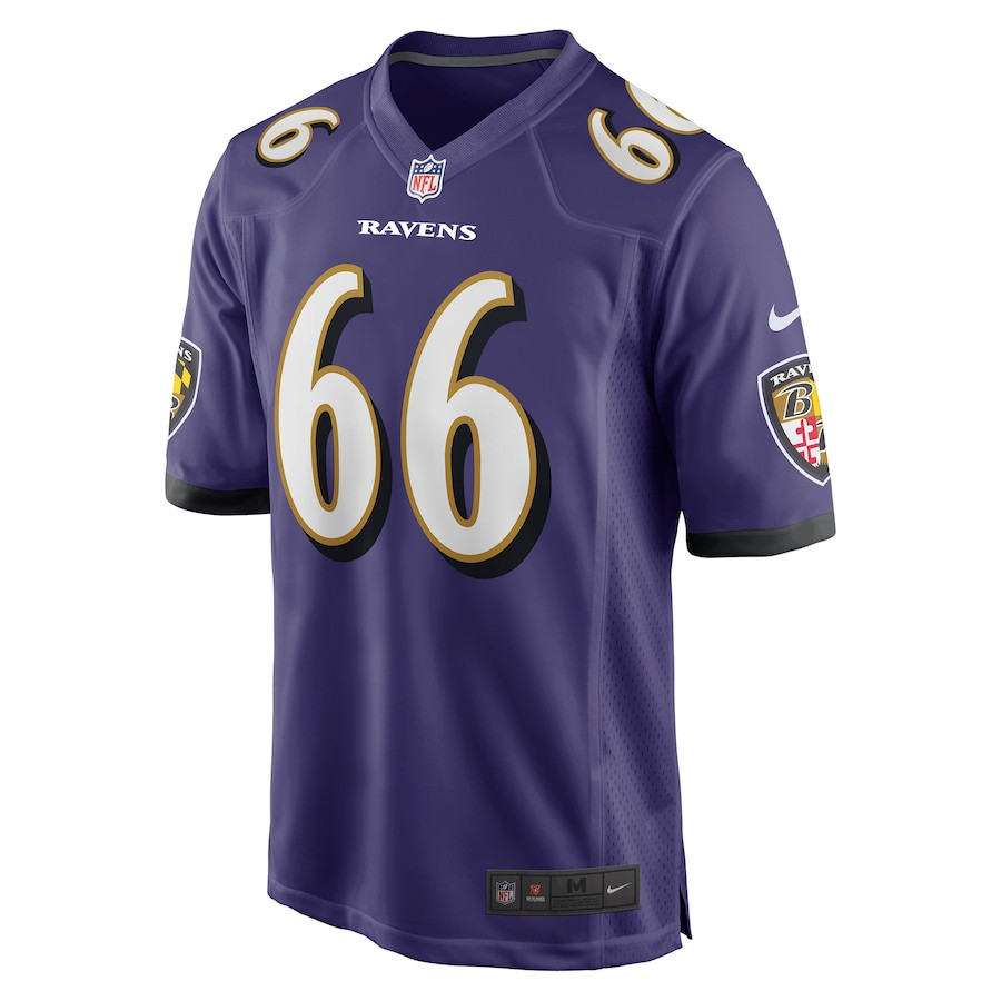 Alternative view of Ben Cleveland 66 Baltimore Ravens Game Men Jersey - Purple JS8540 nicesnker