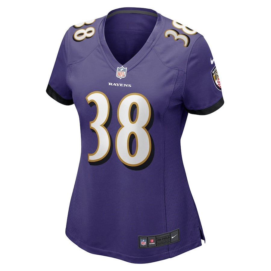 Alternative view of Ben Mason 38 Baltimore Ravens Women Game Jersey - Purple JS8242 nicesnker