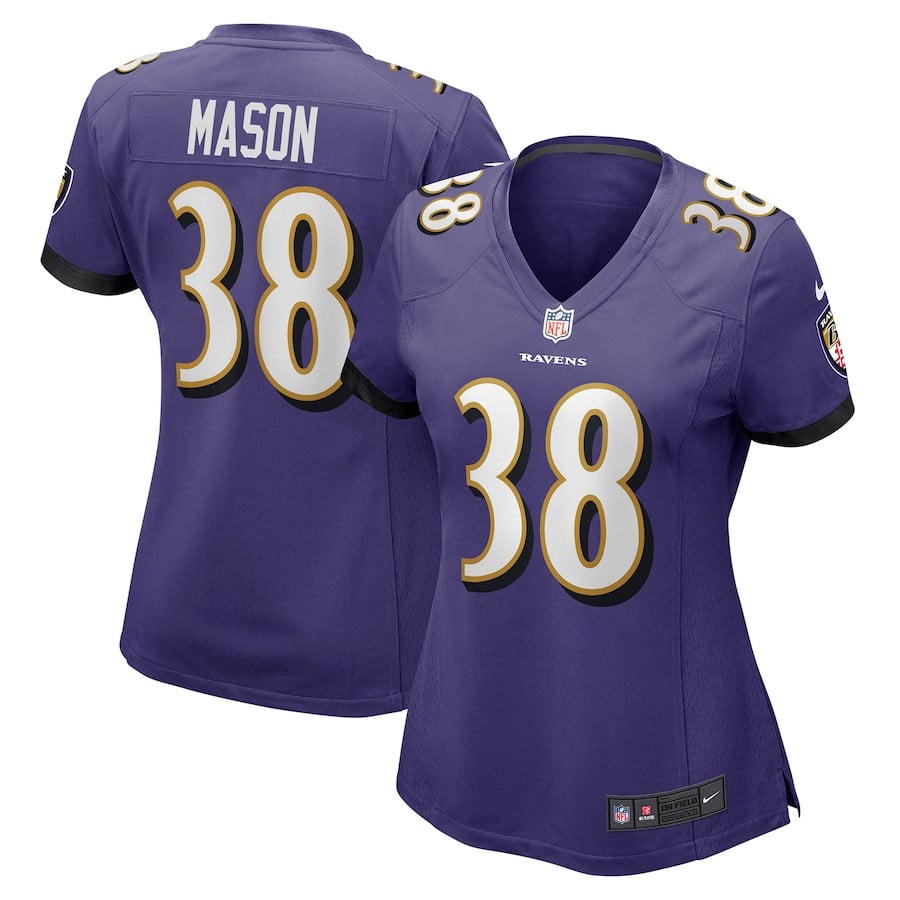 Ben Mason 38 Baltimore Ravens Women Game Jersey - Purple JS8242 nicesnker