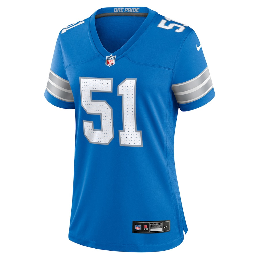 Alternative view of Ben Niemann 51 Detroit Lions Women's Team Game Jersey - Blue JS9849 nicesnker