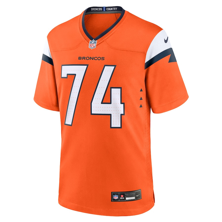 Alternative view of Ben Powers 74 Denver Broncos Team Game Men Jersey - Orange JS5446 nicesnker