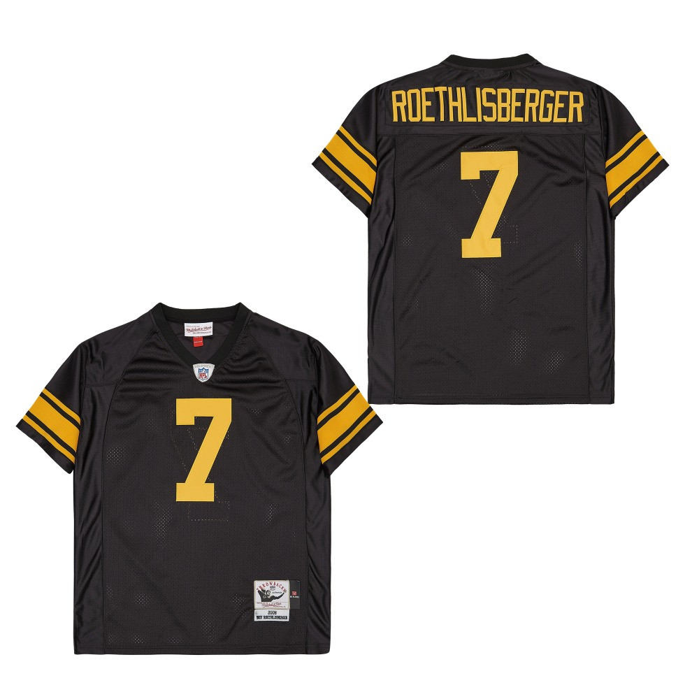 Ben Roethlisberger 7 Pittsburgh Steelers Retro Throwback Men Jersey - Black JS8385 nicesnker