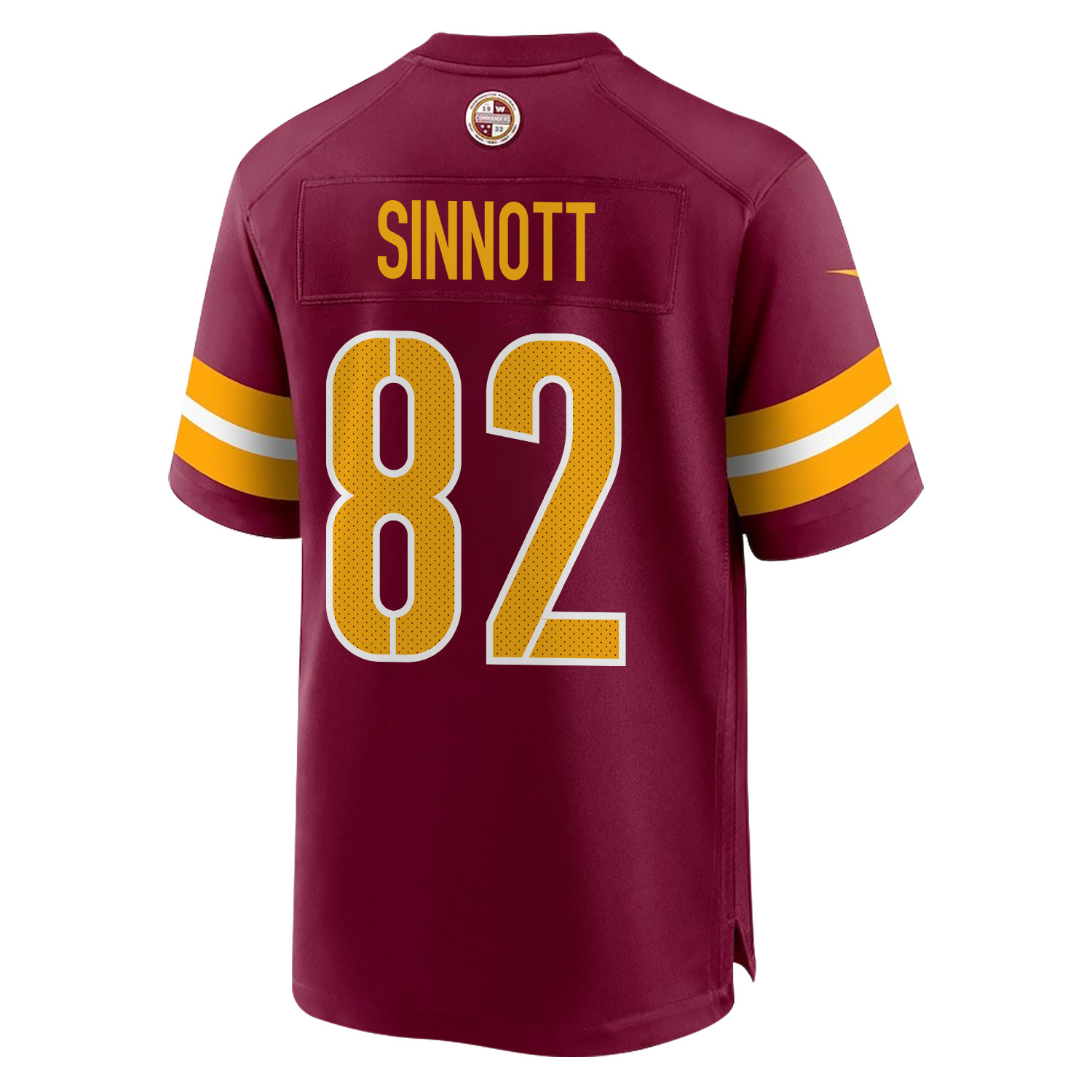 Alternative view of Ben Sinnott 82 Washington Commanders Super Bowl LIX Champions Patch 'New Orleans - A Symphony of Sport' EMBROIDERED Game Men Jersey - Burgundy JS4328 nicesnker