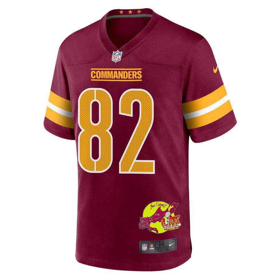 Ben Sinnott 82 Washington Commanders Super Bowl LIX New Orleans Patch Game Men Jersey - Burgundy JS3612 nicesnker - Image 3