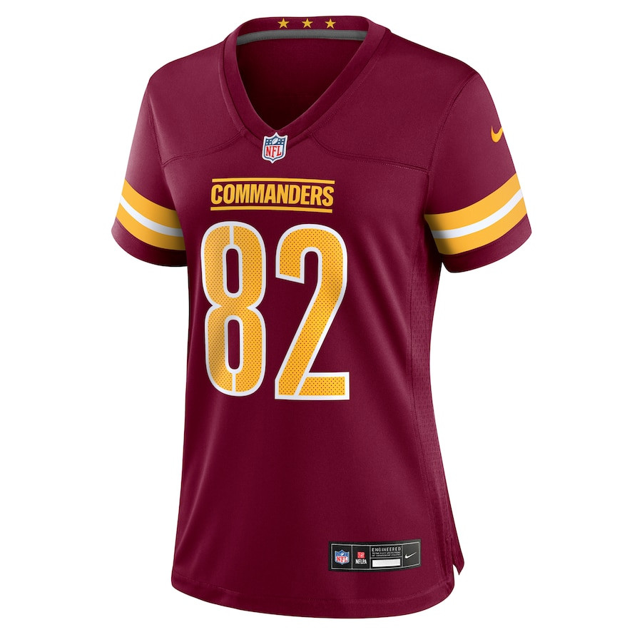 Alternative view of Ben Sinnott 82 Washington Commanders Women's Game Jersey - Burgundy JS5002 nicesnker