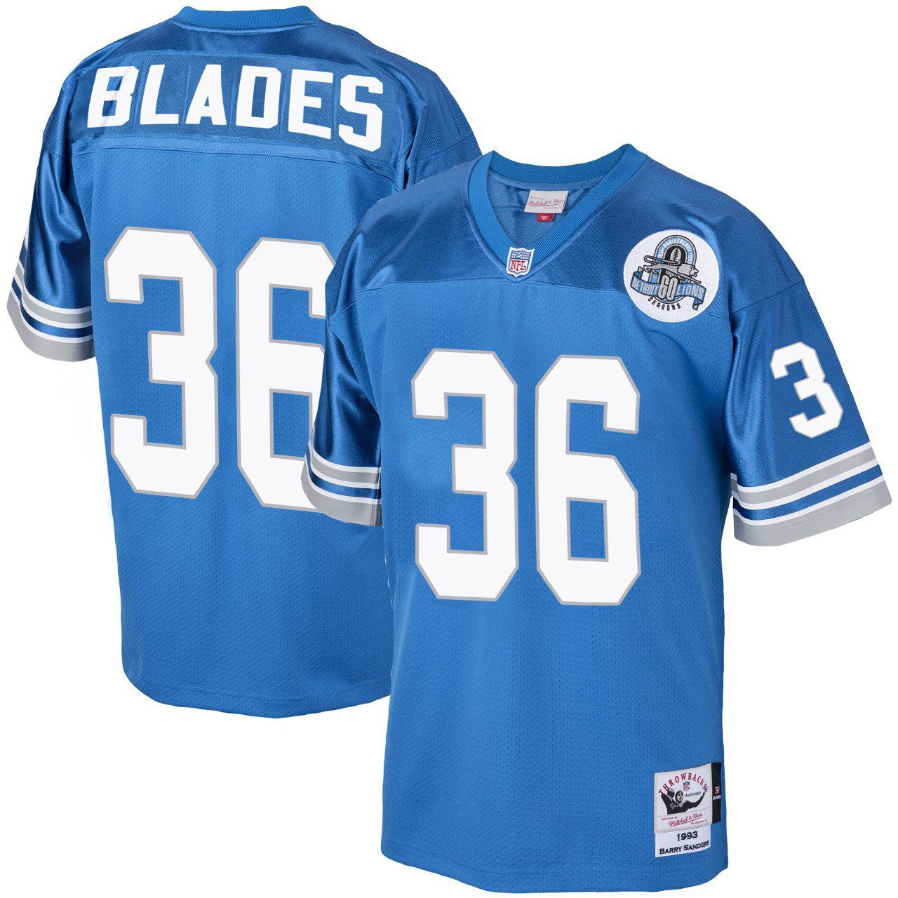 Bennie Blades 36 Detroit Lions 1993 Throwback Men Game Jersey - Blue JS8372 nicesnker