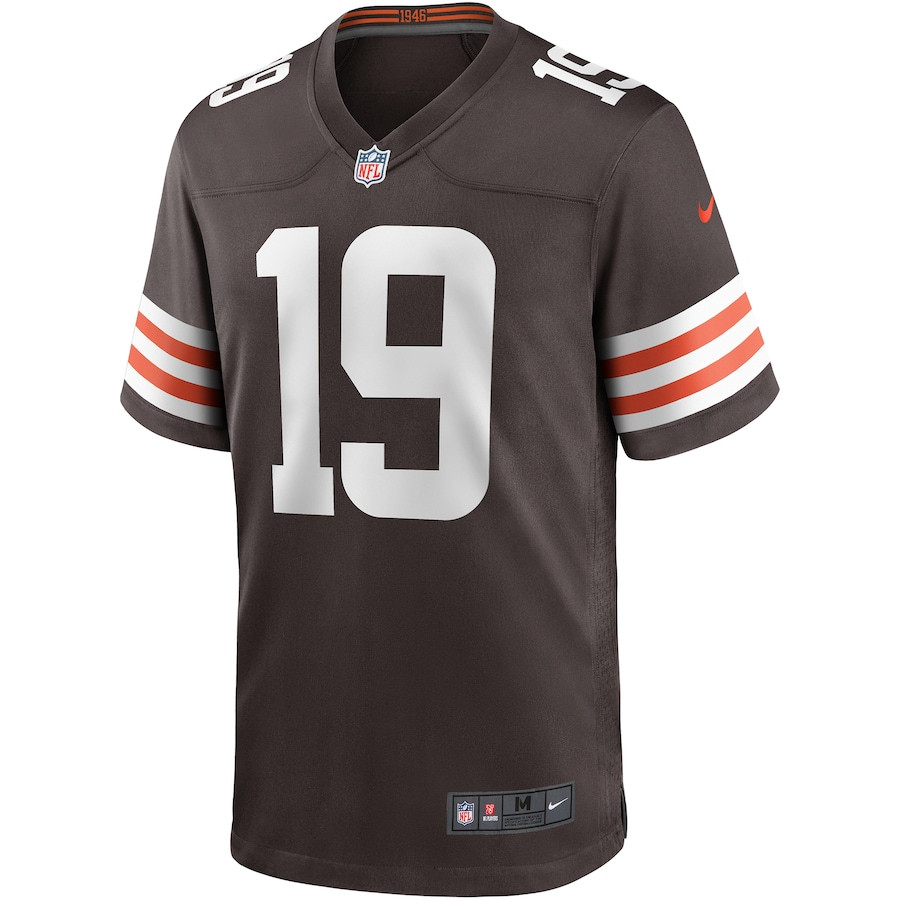 Alternative view of Bernie Kosar 19 Cleveland Browns Men Game Retired Jersey - Brown JS3625 nicesnker