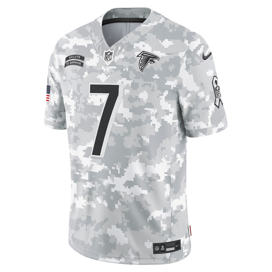 Alternative view of Bijan Robinson 7 Atlanta Falcons 2024 Salute to Service Limited Men Jersey - Arctic Camo JS5031 nicesnker