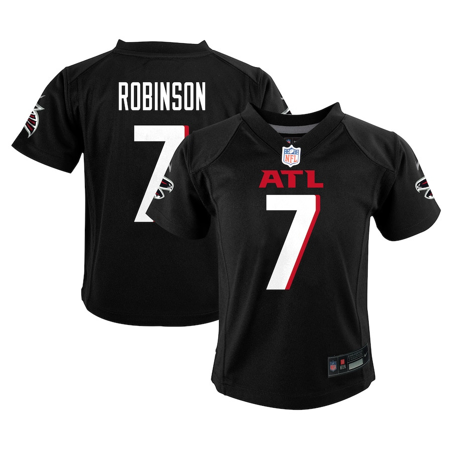 Bijan Robinson 7 Atlanta Falcons Team Player Game YOUTH Jersey - Black JS1259 nicesnker