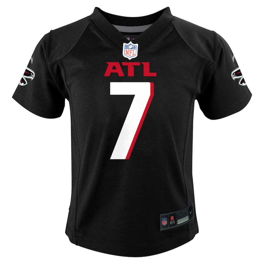 Alternative view of Bijan Robinson 7 Atlanta Falcons Team Player Game YOUTH Jersey - Black JS1259 nicesnker