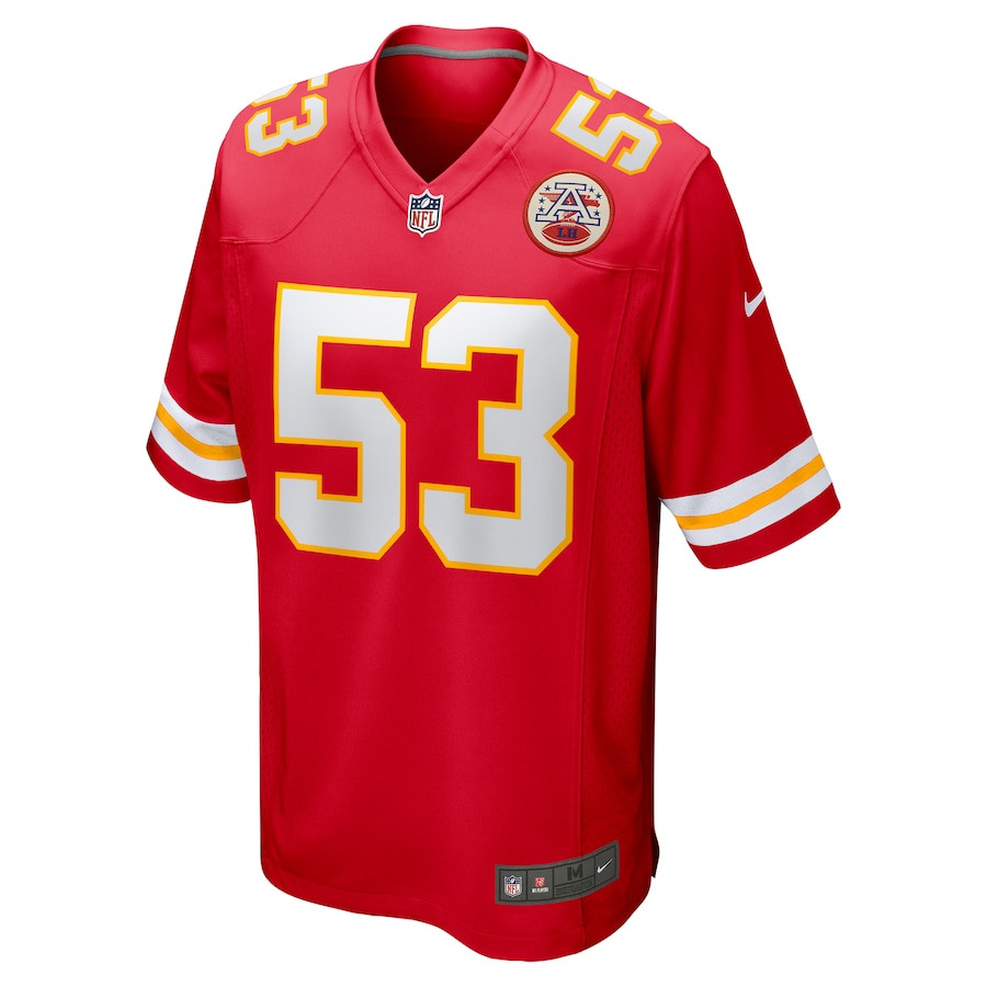 Alternative view of BJ Thompson 53 Kansas City Chiefs Game Men Jersey - Red JS5075 nicesnker