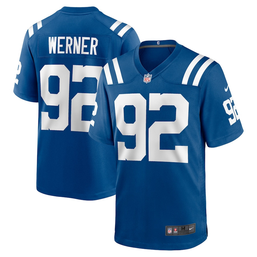 Bjoern Werner 92 Indianapolis Colts Retired Player Game Men Jersey - Royal JS6871 nicesnker