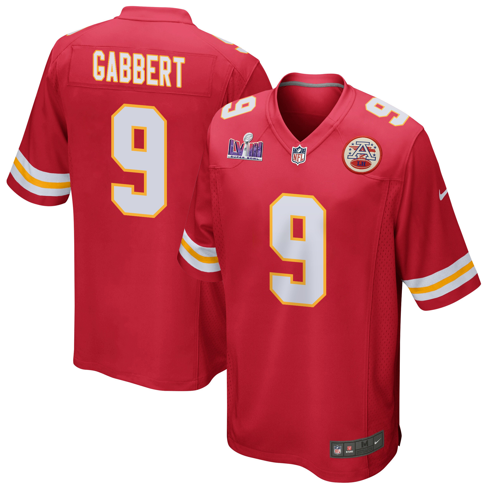 Blaine Gabbert 9 Kansas City Chiefs Super Bowl LVIII Patch Game Men Jersey - Red JS5097 nicesnker