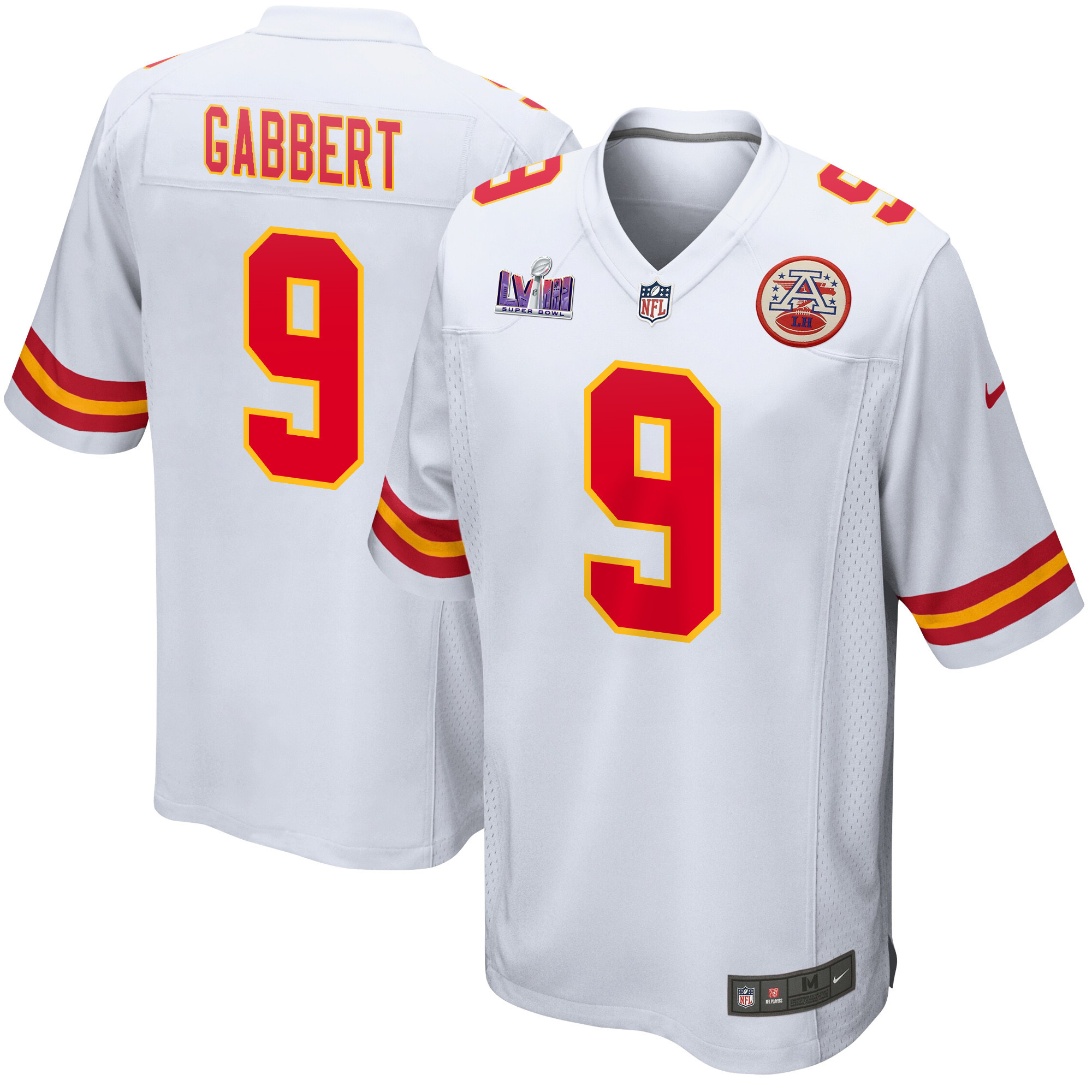 Blaine Gabbert 9 Kansas City Chiefs Super Bowl LVIII Patch Game Men Jersey - White JS6880 nicesnker