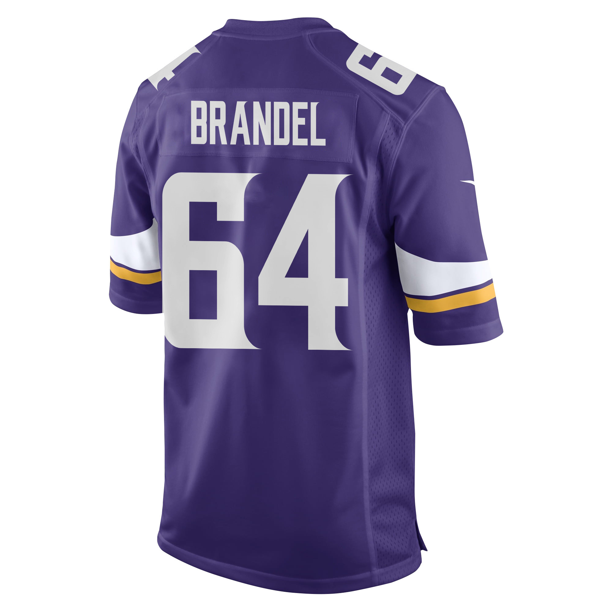 Alternative view of Blake Brandel 64 Minnesota Vikings Super Bowl LIX New Orleans Patch Game Men Jersey - Purple JS4858 nicesnker