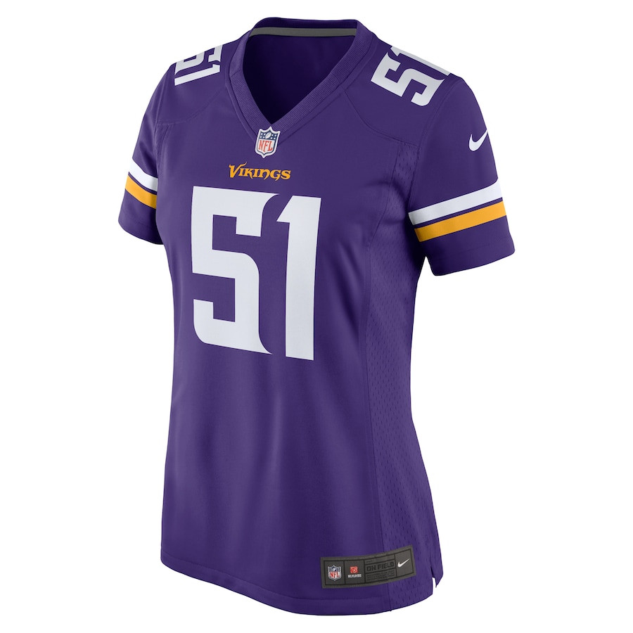 Alternative view of Blake Cashman 51 Minnesota Vikings Team Game Women Jersey - Purple JS8841 nicesnker