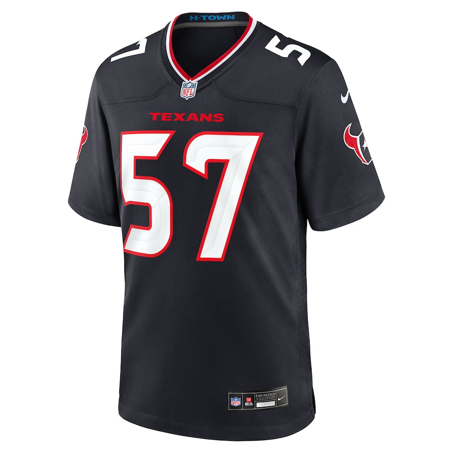 Alternative view of Blake Fisher 57 Houston Texans Team Game Men Jersey - Navy JS2070 nicesnker