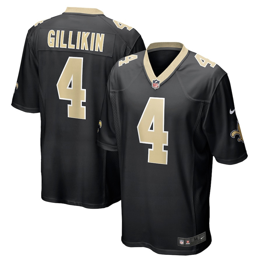 Blake Gilikin 4 New Orleans Saints Men Game Jersey - Black JS9785 nicesnker