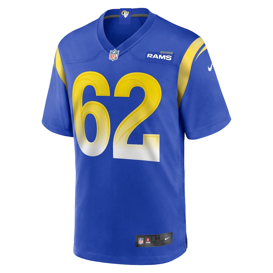 Alternative view of Blake Larson 62 Los Angeles Rams Game Men Jersey - Royal JS8336 nicesnker