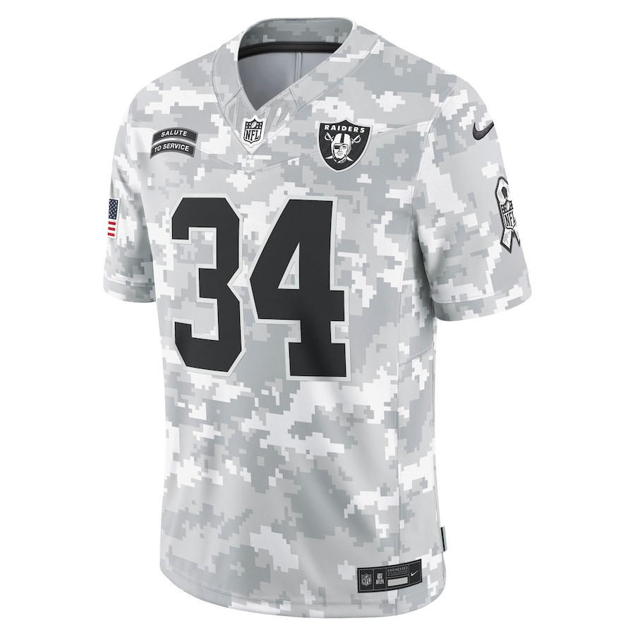 Alternative view of Bo Jackson 34 Las Vegas Raiders 2024 Salute to Service Retired Player Limited Men Jersey - Arctic Camo JS8252 nicesnker