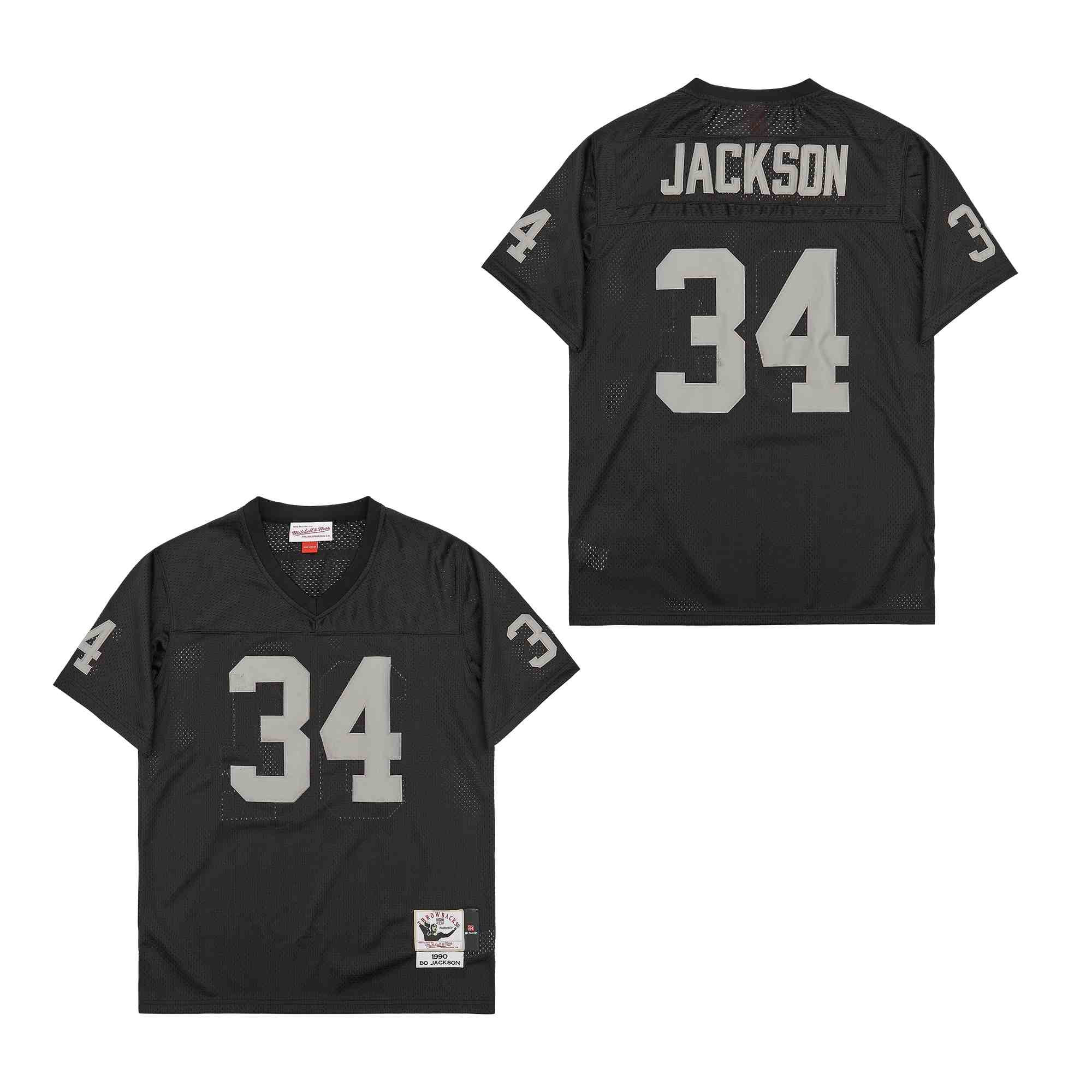 Alternative view of Bo Jackson 34 Las Vegas Raiders Throwback Men Jersey - Black JS3699 nicesnker