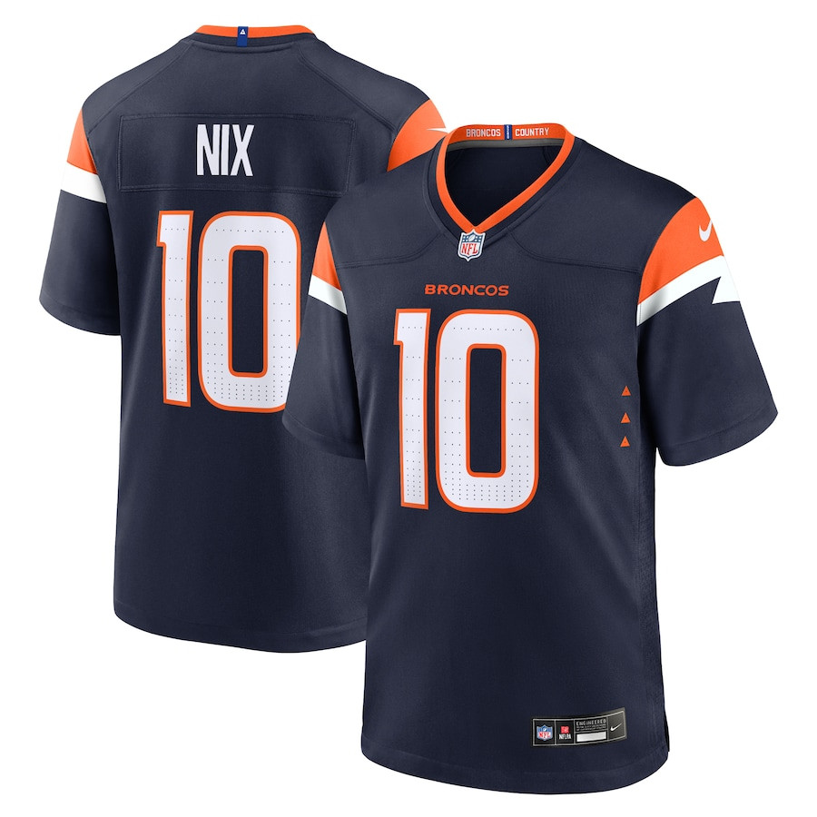 Bo Nix 10 Denver Broncos Alternate Game Men Jersey - Navy JS5993 nicesnker