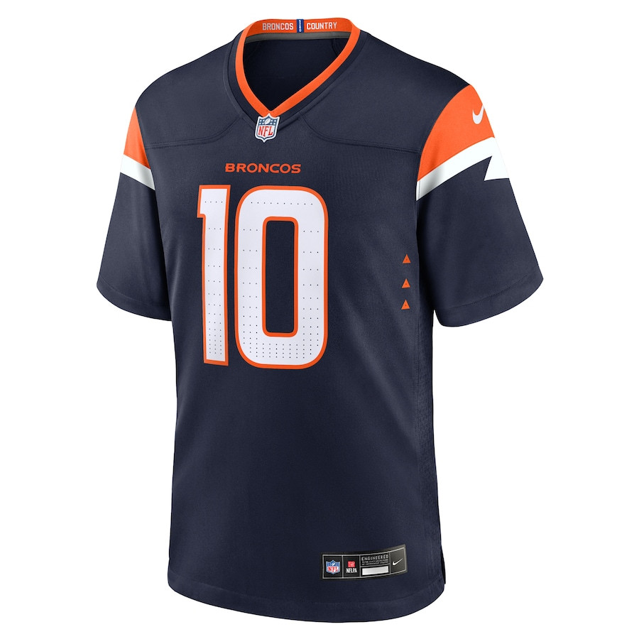 Alternative view of Bo Nix 10 Denver Broncos Alternate Game Men Jersey - Navy JS5993 nicesnker