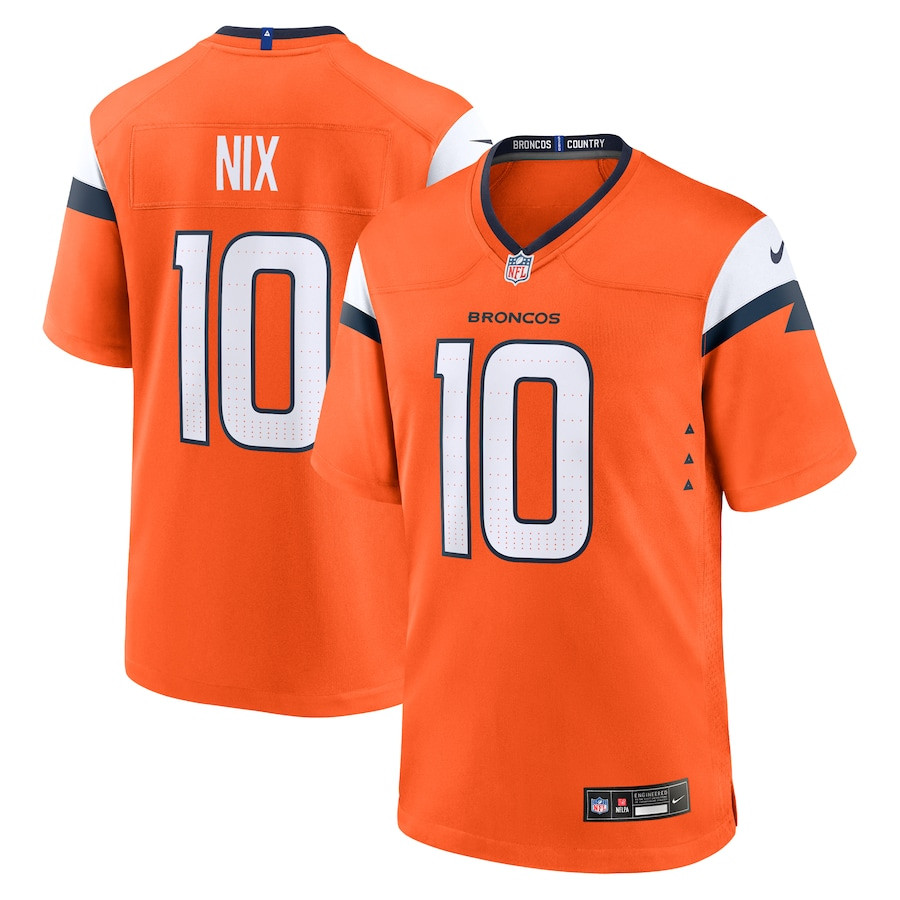 Bo Nix 10 Denver Broncos Player Game Men Jersey - Orange JS9219 nicesnker