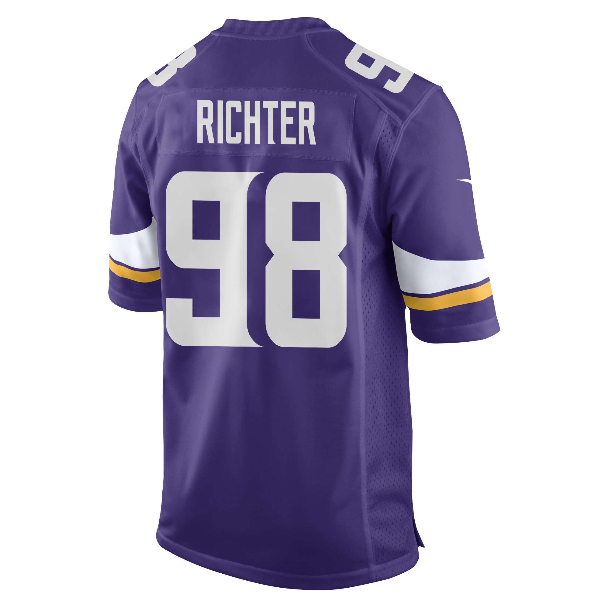 Alternative view of Bo Richter 98 Minnesota Vikings Super Bowl LIX New Orleans Patch Game Men Jersey - Purple JS6631 nicesnker