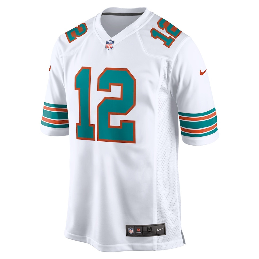 Alternative view of Bob Griese 12 Miami Dolphins Men Retired Jersey - White JS2902 nicesnker