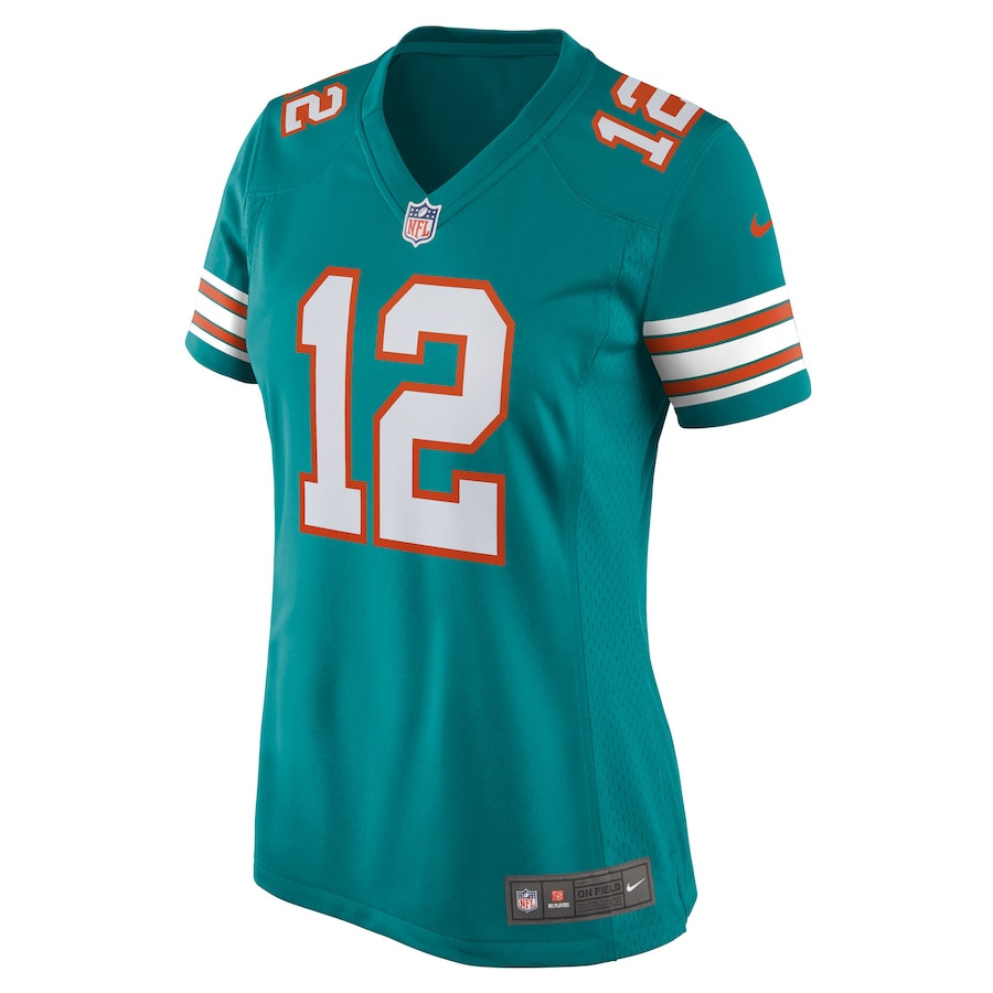 Alternative view of Bob Griese 12 Miami Dolphins Women Retired Jersey - Aqua JS3546 nicesnker