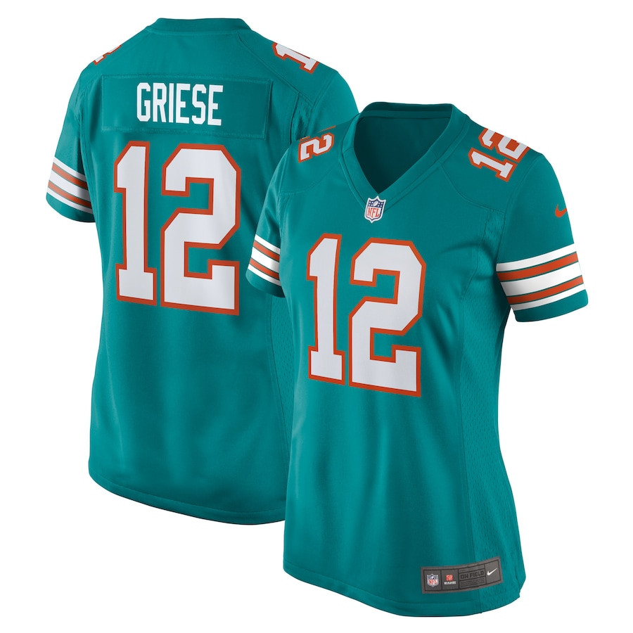 Bob Griese 12 Miami Dolphins Women Retired Jersey - Aqua JS3546 nicesnker
