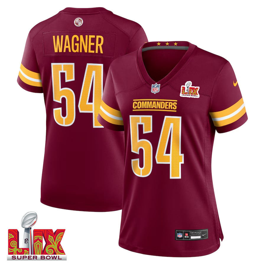 Bobby Wagner #54 Washington Commanders Super Bowl LIX Women's Jersey - Burgundy JS3939 nicesnker