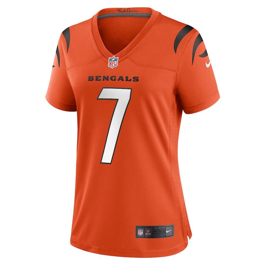 Alternative view of Boomer Esiason 7 Cincinnati Bengals Women Retired Game Jersey - Orange JS3000 nicesnker