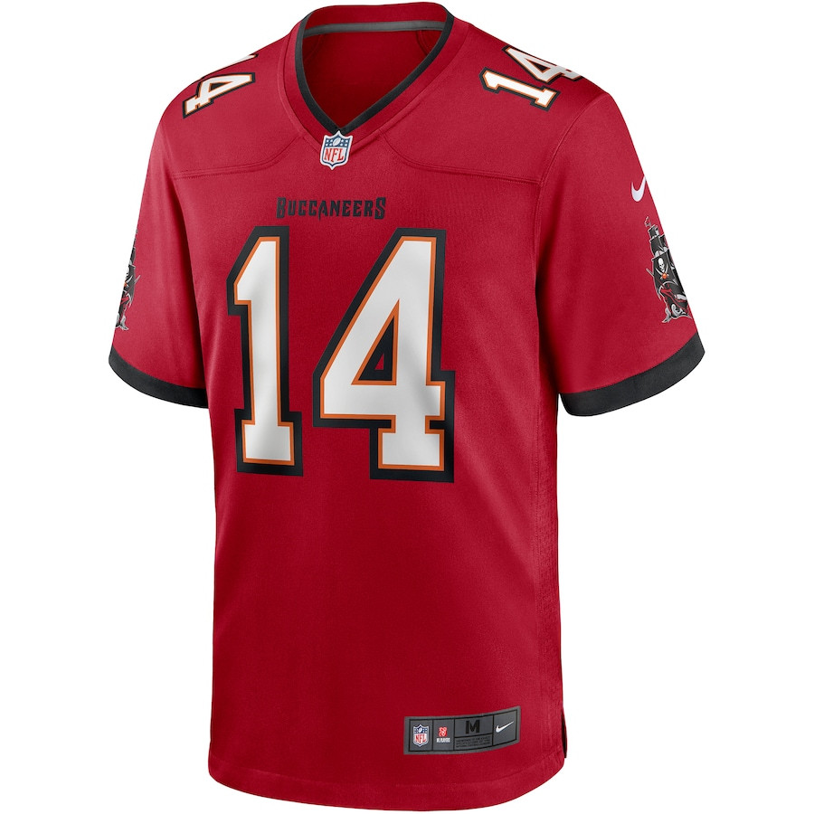Alternative view of Brad Johnson 14 Tampa Bay Buccaneers Men Game Retired Jersey - Red JS6544 nicesnker