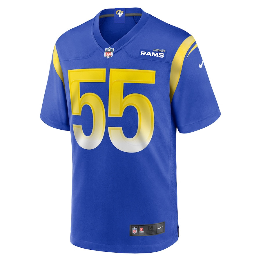 Alternative view of Braden Fiske 55 Los Angeles Rams Game Men Jersey - Royal JS5720 nicesnker