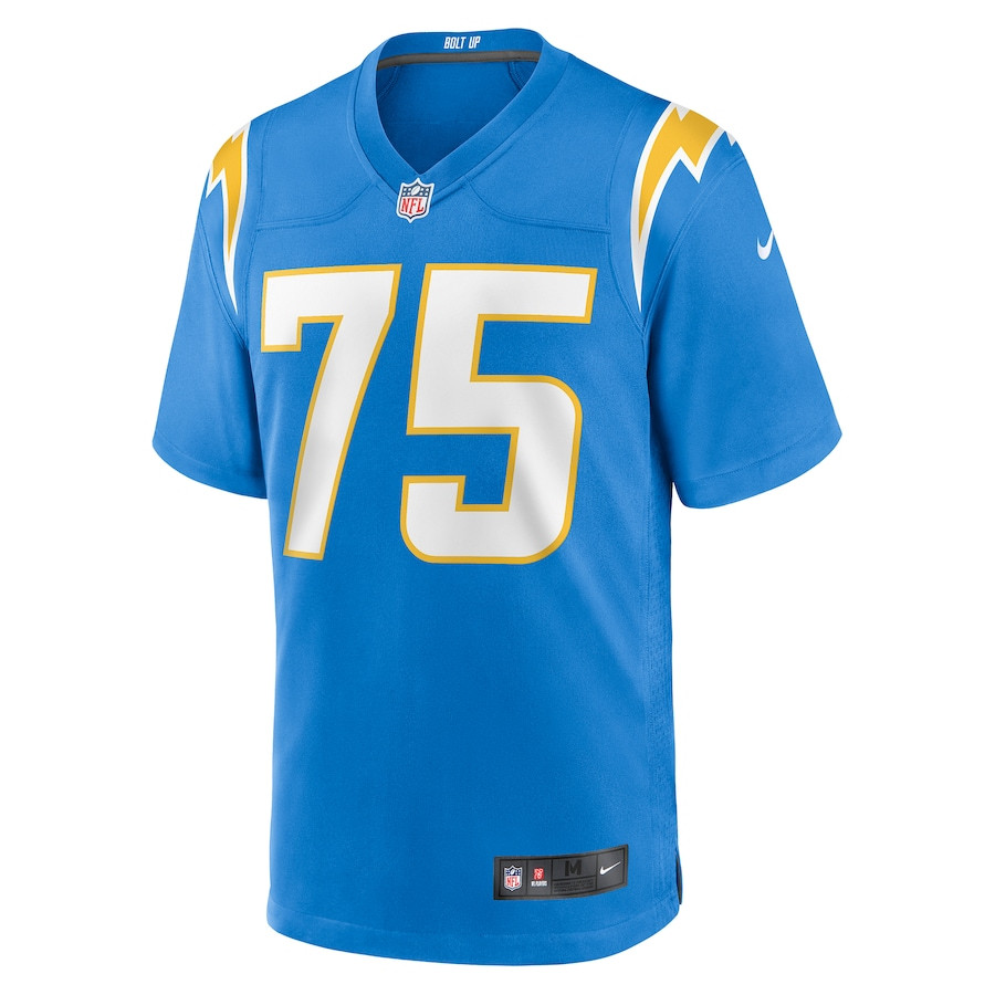 Alternative view of Bradley Bozeman 75 Los Angeles Chargers Team Game Men Jersey - Powder Blue JS3926 nicesnker