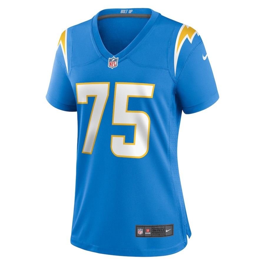 Alternative view of Bradley Bozeman 75 Los Angeles Chargers Women's Game Jersey - Powder Blue JS4197 nicesnker