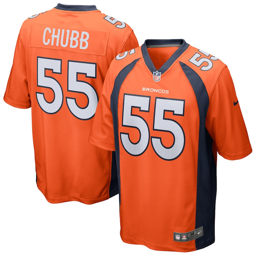 Bradley Chubb 55 Denver Broncos Men Game Jersey - Orange JS2214 nicesnker