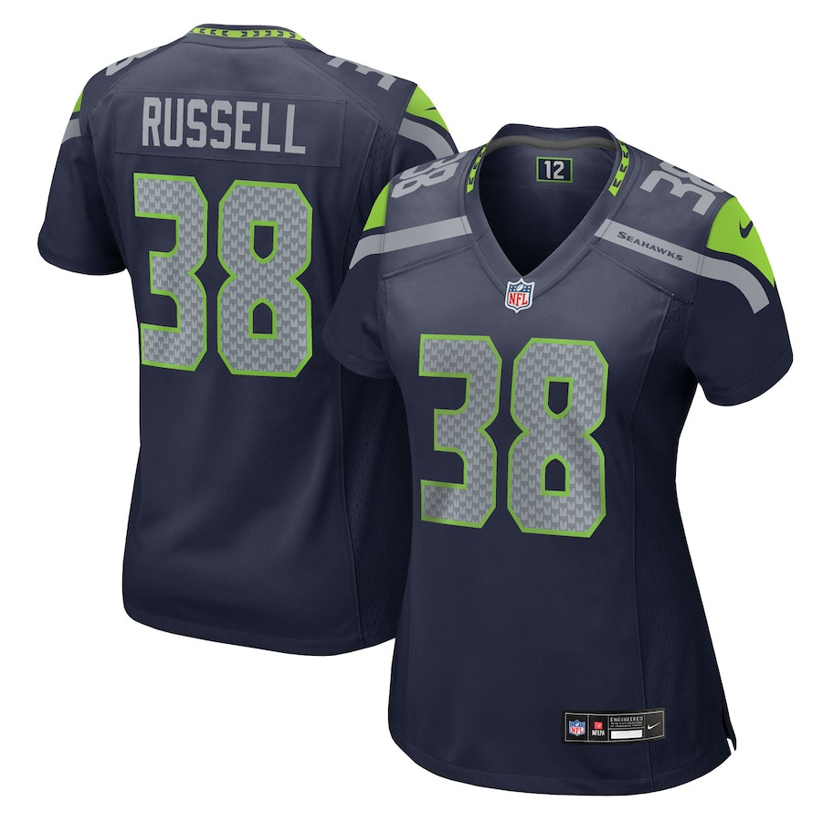 Brady Russell 38 Seattle Seahawks Women's Team Game Jersey - College Navy JS3739 nicesnker