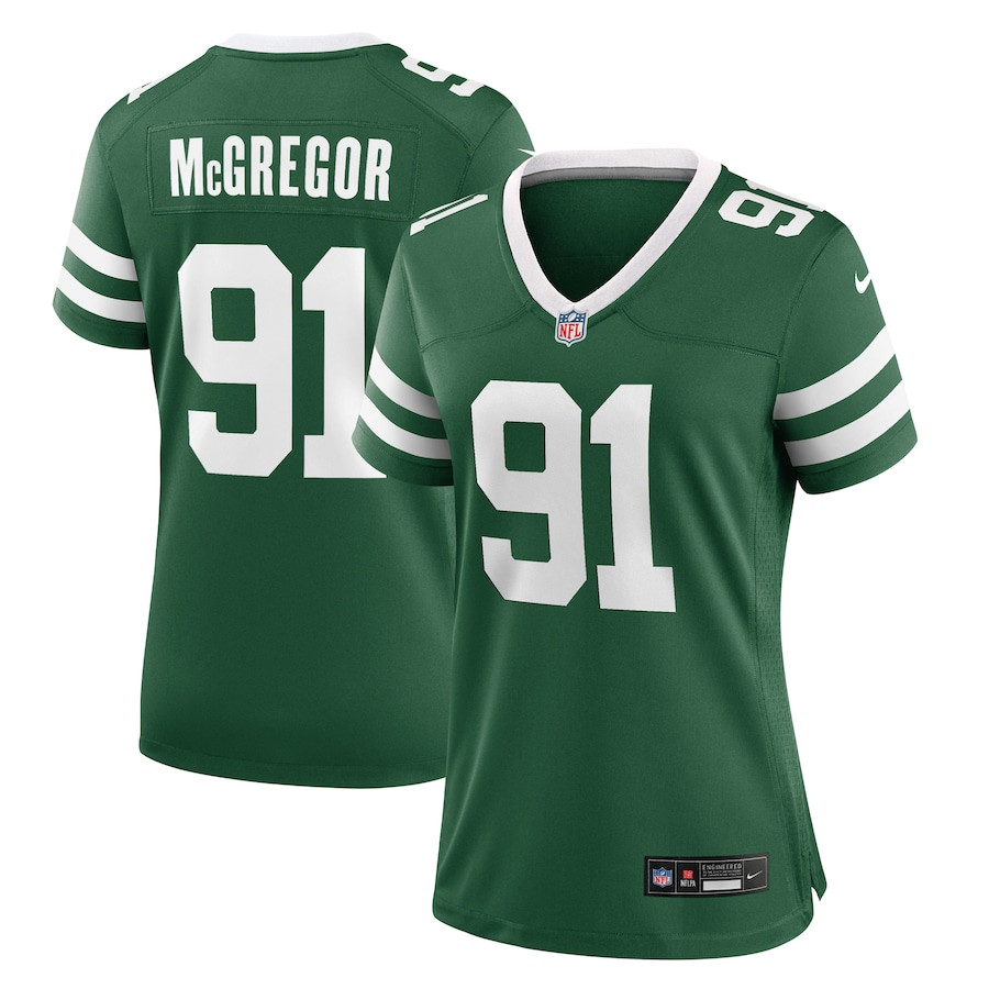 Braiden McGregor 91 New York Jets Women's Team Game Jersey - Legacy Green JS8875 nicesnker