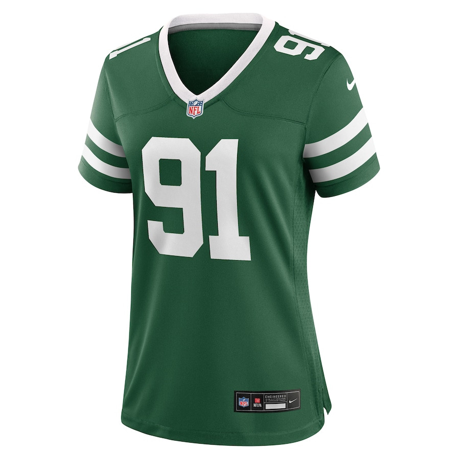 Alternative view of Braiden McGregor 91 New York Jets Women's Team Game Jersey - Legacy Green JS8875 nicesnker